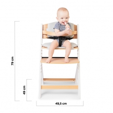 Дитячий стільчик для годування Kinderkraft Enock White Wood